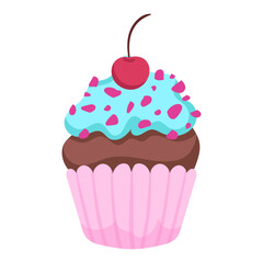 vector cup cake object illustration