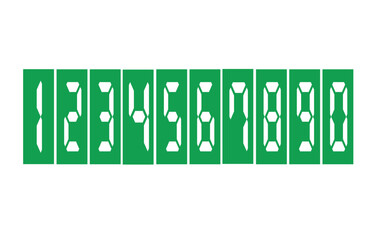 Digital clock number set. Electronic figures. Vector illustration.