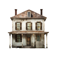 Colonial Saltbox house isolated on transparent background