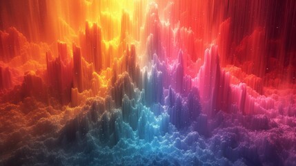 A stunning 3D render of an abstract multicolor spectrum 
