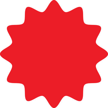 Starburst red sticker set - collection of special offer sale oval and round shaped sunburst labels and badges. Red starburst, sunburst, stamp, seal, label or burst, badge, sticker. Vector.