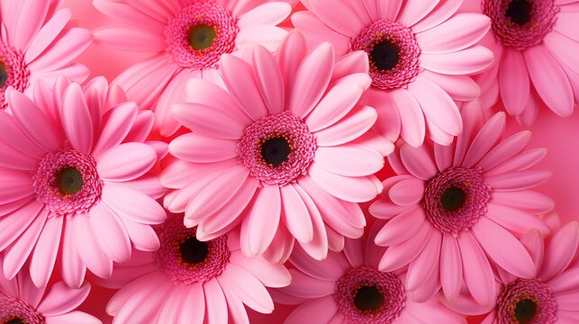Pink gerbere flower on a bouquet close up, generative ai, 