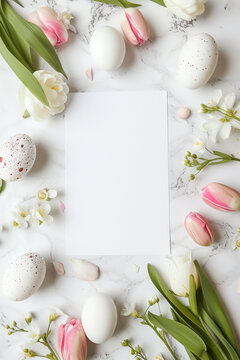 Easter background with blank sheet