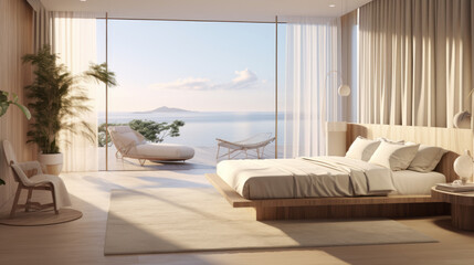 Experience the future of relaxation with a modern bedroom sanctuary.