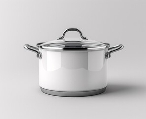 A Monthly Celebration: A Large Silver Pot on a White Background Generative AI