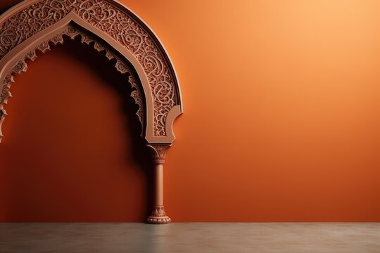 Arabic Ramadan or eid mubarak modern wall background