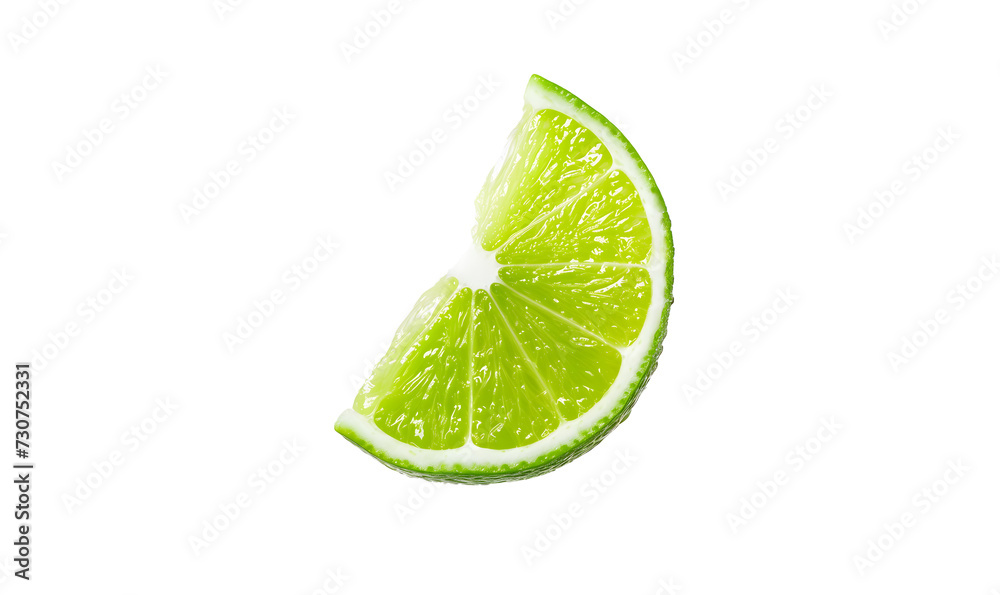 Wall mural juicy slice of lime isolated on transparent png