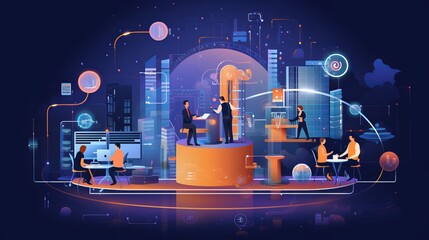 Tech solutions: modern illustration