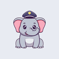 cute elephant logo cartoon
