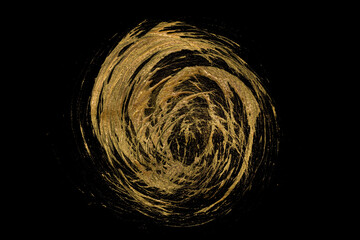 Round Smear Of Gold Paint