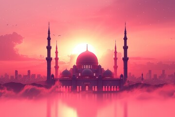 Fototapeta premium Ramadan kareem islamic or ied mubarak greeting card background