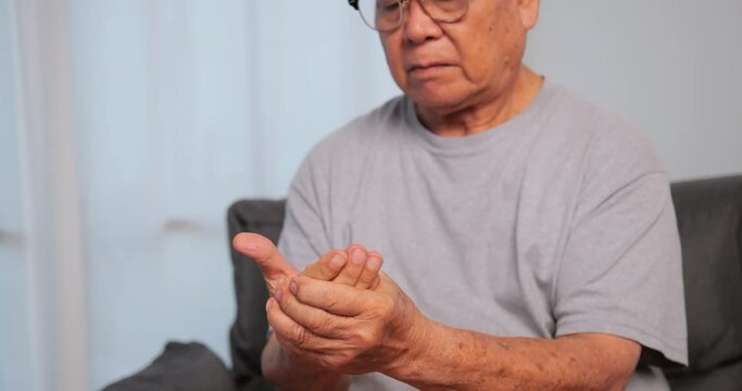 An elderly Asian man has tingling and numbness in his hand which causes beriberi.