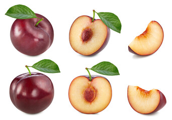 Fresh organic plum isolated