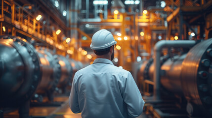 Industrial engineers are checking the operation of the equipment on the spot to ensure the stability and efficiency of the production process. Generative AI.