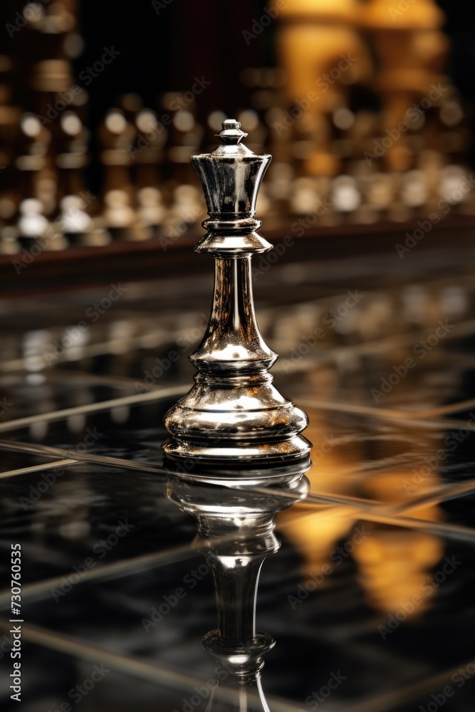 Aufkleber chess piece sitting on top of a chess board. suitable for illustrating the game of chess or strategy
