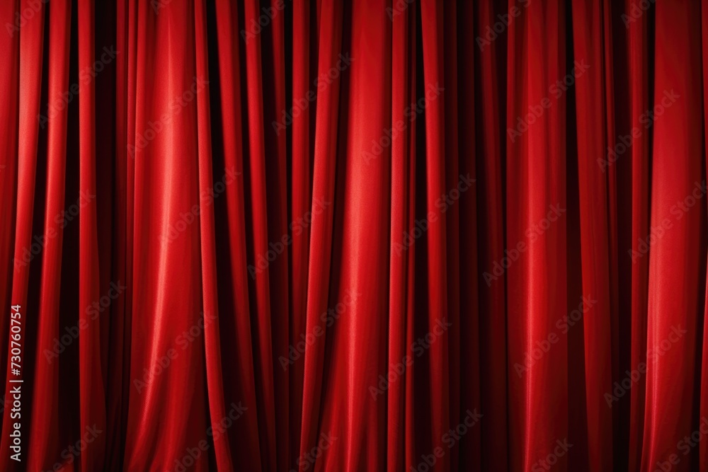 Poster red curtain hanging against a black background. perfect for adding drama and elegance to any design