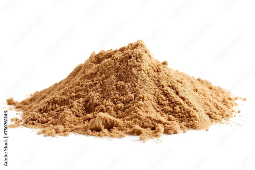 Poster a pile of sand on a white surface. suitable for various applications
