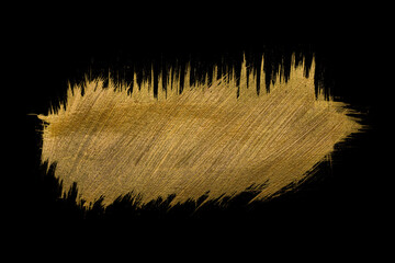 Golden Brush Stroke on Black Background
