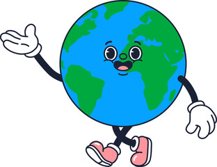 Cartoon Earth Character Introducing