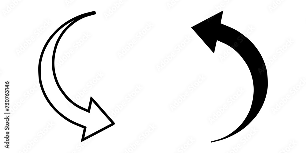 Poster curved arrow icon vector. arrow pointer icon sign symbol vector. arrow right left vector icon illust