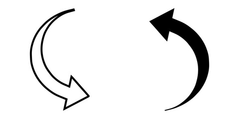 Curved arrow icon vector. Arrow pointer icon sign symbol vector. Arrow right left vector icon illustration isolated on white background