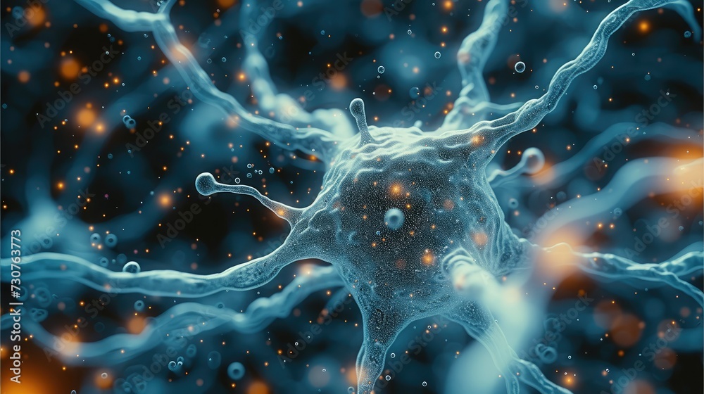 Aufkleber Neural network threads. Generative AI.