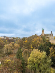 Fototapeta na wymiar Street view of downtown Luxembourg