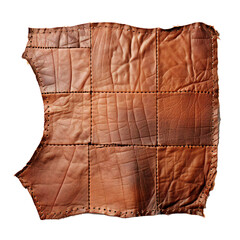 Obraz premium Rough patch of leather isolated on transparent background Generative Ai