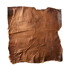 Rough patch of leather isolated on transparent background Generative Ai