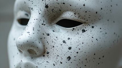 Close-up of a mask made of white. Generative Ai.