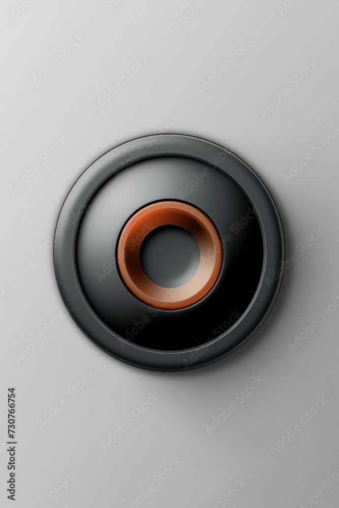 Aufkleber a detailed close-up of a speaker mounted on a wall. perfect for illustrating sound systems or audio 