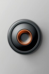 A detailed close-up of a speaker mounted on a wall. Perfect for illustrating sound systems or audio equipment.