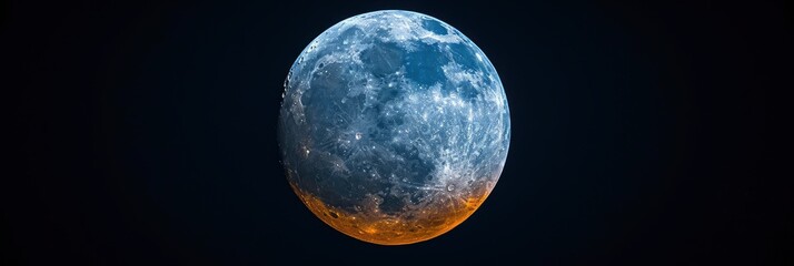 Completely Zoomed Gibbous Yellow Moon Dark, Background Banner HD