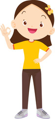 Obraz premium cute girl exercise actions to move the body healthy