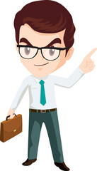 smart business man with glasses character