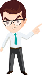 smart business man with glasses character