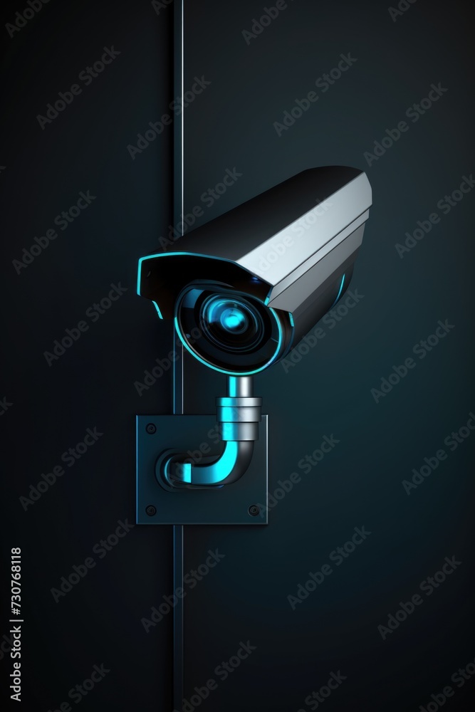 Poster a security camera mounted on the side of a wall. ideal for surveillance and monitoring purposes