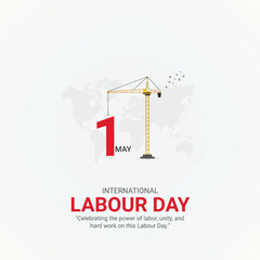 international Labor Day. Labor Day creative ads design May 1. social media poster, vector, 3D illustration.