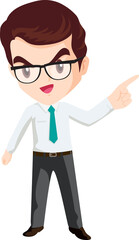 smart business man with glasses character