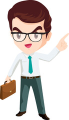 smart business man with glasses character