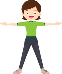 young woman exercise actions body healthy