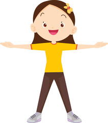 Obraz premium cute girl exercise actions to move the body healthy