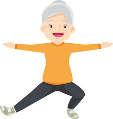 grand mother, old woman exercise