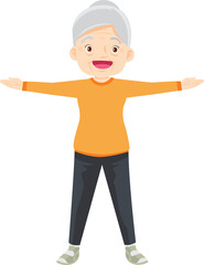 grand mother, old woman exercise