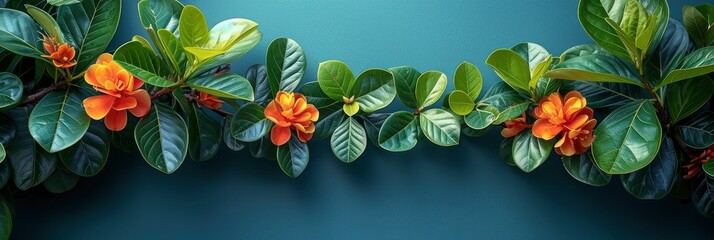 Freshness Leaves Cannonball Tree On Sky, Background Banner HD