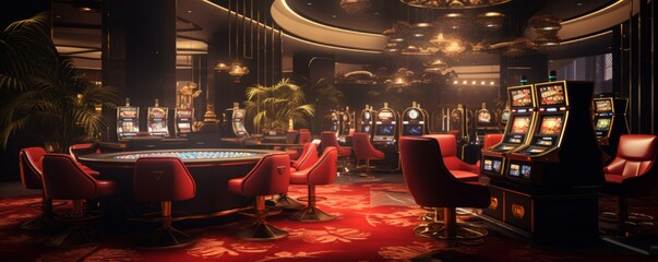A player's table in a luxury casino. Generative AI.