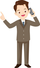 smart business man standing character