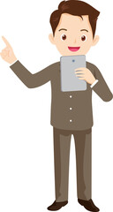 smart business man standing character