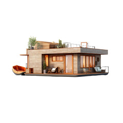 Floating Home isolated on transparent background