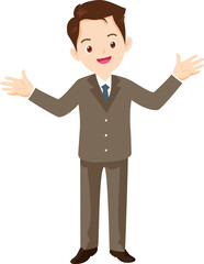 smart business man standing character